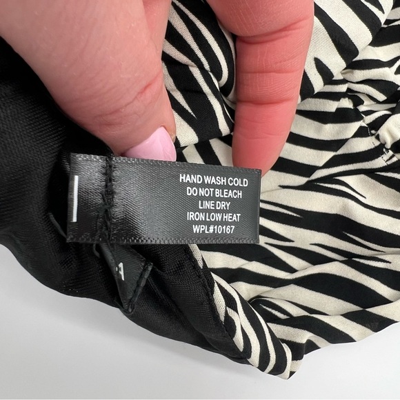 Aqua Zebra Print Ruched Halter Dress – Size L – NWT - Picture 11 of 11